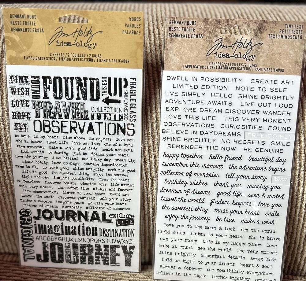 Tim Holtz Idea-Ology REMNANT RUBS* Words* Tiny Text * 2018 Vintage Retired